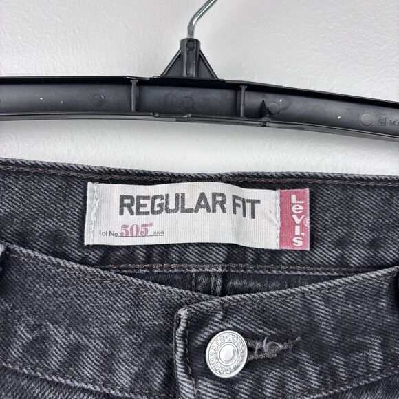 Vintage Levis 505 Jeans Mens 36x32 Black Straight Leg Denim Red Tag - Picture 2 of 6